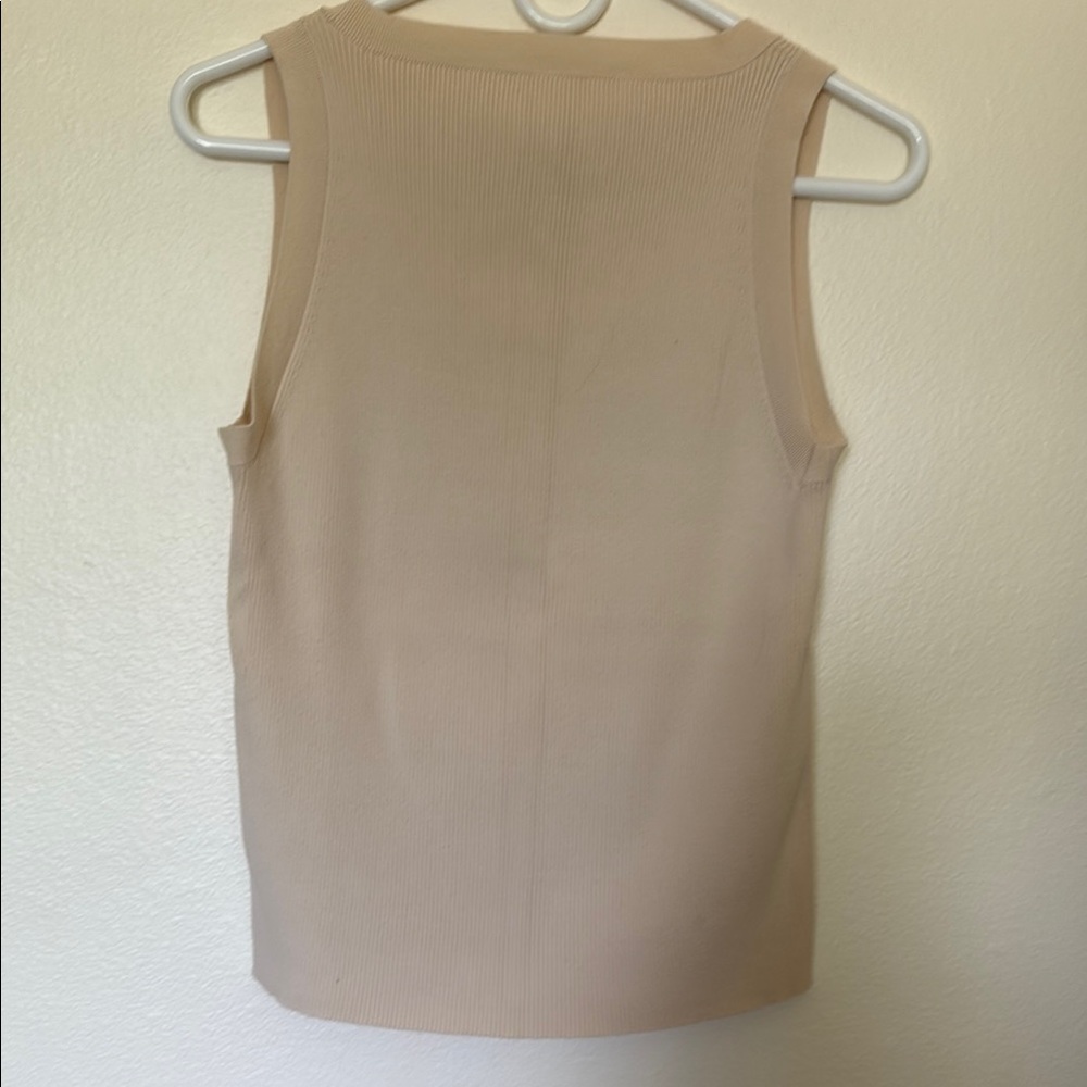 Calvin Klein Beige Ribbed Tank Top - Picture 2 of 3